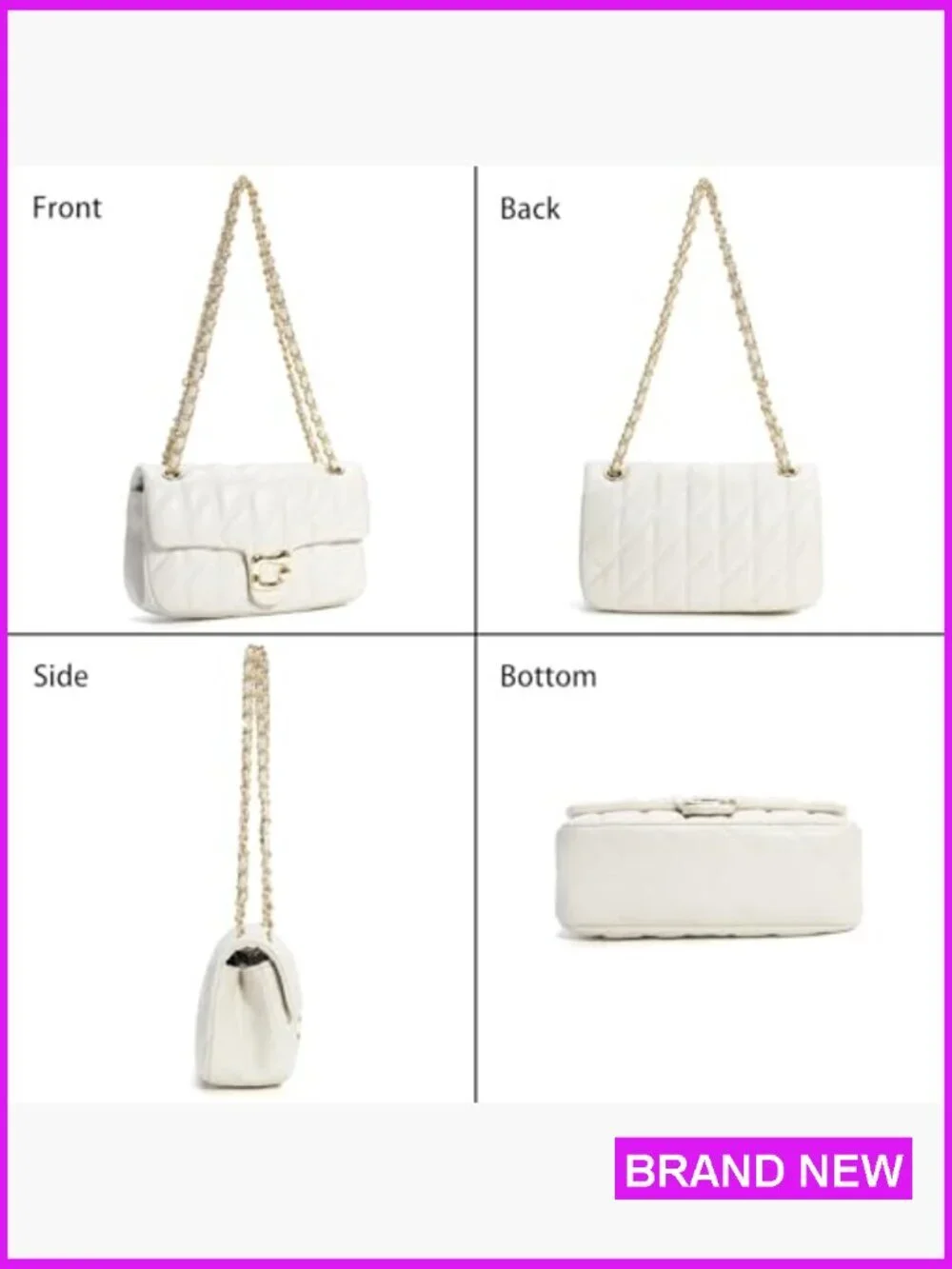 Quilted Crossbody Leather Satchel Handbag Shoulder Purse Trendy Clutch
